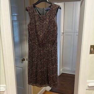 Les Copains Black and Pink Patterned Midi Dress